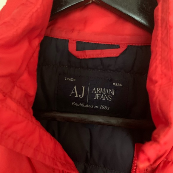 ARMANI Jeans Down Red Jacket - Picture 4 of 6